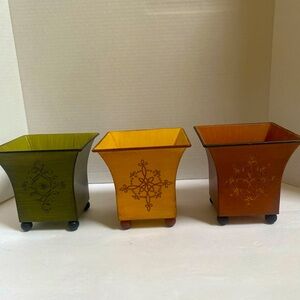 Set of 3 Southern Living at Home French Toile Footed Pots